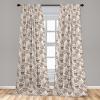 Ambesonne Gothic Curtains, Vintage Baroque Floral Skulls with Garden Flowers Flourishing Leaves, Window Treatments 2 Panel Set for Living Room Bedroom, Pair of – 28″ x 95″, Charcoal Grey and Dark Tan(Ivory Cocoa and Pale Brown)
