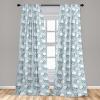 Ambesonne Gothic Curtains, Vintage Baroque Floral Skulls with Garden Flowers Flourishing Leaves, Window Treatments 2 Panel Set for Living Room Bedroom, Pair of – 28″ x 95″, Charcoal Grey and Dark Tan(White and Sky Blue)