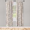 Ambesonne Gothic Curtains, Vintage Baroque Floral Skulls with Garden Flowers Flourishing Leaves, Window Treatments 2 Panel Set for Living Room Bedroom, Pair of – 28″ x 95″, Charcoal Grey and Dark Tan(Ivory Cocoa and Pale Brown)
