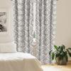 Ambesonne Gothic Curtains, Vintage Baroque Floral Skulls with Garden Flowers Flourishing Leaves, Window Treatments 2 Panel Set for Living Room Bedroom, Pair of – 28″ x 95″, Charcoal Grey and Dark Tan(Pale Pink Eggshell)