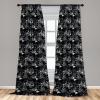 Ambesonne Gothic Curtains, Vintage Baroque Floral Skulls with Garden Flowers Flourishing Leaves, Window Treatments 2 Panel Set for Living Room Bedroom, Pair of – 28″ x 95″, Charcoal Grey and Dark Tan(Charcoal Grey and Sage Green)
