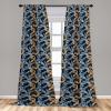 Ambesonne Gothic Curtains, Vintage Baroque Floral Skulls with Garden Flowers Flourishing Leaves, Window Treatments 2 Panel Set for Living Room Bedroom, Pair of – 28″ x 95″, Charcoal Grey and Dark Tan(Amber Blue Grey Dark Blue)