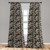 Ambesonne Gothic Curtains, Vintage Baroque Floral Skulls with Garden Flowers Flourishing Leaves, Window Treatments 2 Panel Set for Living Room Bedroom, Pair of – 28″ x 95″, Charcoal Grey and Dark Tan(Charcoal Grey and Dark Tan)