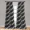 Ambesonne Gothic Curtains, Vintage Baroque Floral Skulls with Garden Flowers Flourishing Leaves, Window Treatments 2 Panel Set for Living Room Bedroom, Pair of – 28″ x 95″, Charcoal Grey and Dark Tan(Charcoal Grey and Beige)