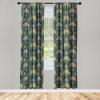 Ambesonne Gothic Curtains, Vintage Baroque Floral Skulls with Garden Flowers Flourishing Leaves, Window Treatments 2 Panel Set for Living Room Bedroom, Pair of – 28″ x 95″, Charcoal Grey and Dark Tan(Salmon Earth Yellow)