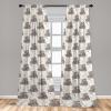 Ambesonne Gothic Curtains, Vintage Baroque Floral Skulls with Garden Flowers Flourishing Leaves, Window Treatments 2 Panel Set for Living Room Bedroom, Pair of – 28″ x 95″, Charcoal Grey and Dark Tan(Ivory Cocoa and Ceil Blue)