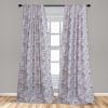 Ambesonne Gothic Curtains, Vintage Baroque Floral Skulls with Garden Flowers Flourishing Leaves, Window Treatments 2 Panel Set for Living Room Bedroom, Pair of – 28″ x 95″, Charcoal Grey and Dark Tan(Warm Taupe Lilac)