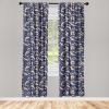 Ambesonne Gothic Curtains, Vintage Baroque Floral Skulls with Garden Flowers Flourishing Leaves, Window Treatments 2 Panel Set for Living Room Bedroom, Pair of – 28″ x 95″, Charcoal Grey and Dark Tan(Night Blue Salmon Ivory)