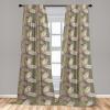 Ambesonne Gothic Curtains, Vintage Baroque Floral Skulls with Garden Flowers Flourishing Leaves, Window Treatments 2 Panel Set for Living Room Bedroom, Pair of – 28″ x 95″, Charcoal Grey and Dark Tan(Green Brown Pale Pink)