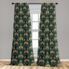 Ambesonne Gothic Curtains, Vintage Baroque Floral Skulls with Garden Flowers Flourishing Leaves, Window Treatments 2 Panel Set for Living Room Bedroom, Pair of – 28″ x 95″, Charcoal Grey and Dark Tan(Salmon Earth Yellow)