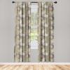 Ambesonne Gothic Curtains, Vintage Baroque Floral Skulls with Garden Flowers Flourishing Leaves, Window Treatments 2 Panel Set for Living Room Bedroom, Pair of – 28″ x 95″, Charcoal Grey and Dark Tan(Green Brown Pale Pink)