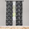 Ambesonne Gothic Curtains, Vintage Baroque Floral Skulls with Garden Flowers Flourishing Leaves, Window Treatments 2 Panel Set for Living Room Bedroom, Pair of – 28″ x 95″, Charcoal Grey and Dark Tan(Charcoal Grey and Sage Green)