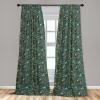 Ambesonne Gothic Curtains, Vintage Baroque Floral Skulls with Garden Flowers Flourishing Leaves, Window Treatments 2 Panel Set for Living Room Bedroom, Pair of – 28″ x 95″, Charcoal Grey and Dark Tan(Green Teal and Ginger)