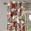 Ambesonne Hawaii Themed Grommet Curtain, Tropical Leaves Pattern with Neutral Colors Boho Summer Print, Decorative 2-Panel Window Drapes for Bedroom Living Room, 50″ x 54″, Pale Vermilion Seal Brown(Raspberry Cream and Pale Ruby)