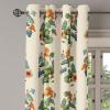 Ambesonne Hawaii Themed Grommet Curtain, Tropical Leaves Pattern with Neutral Colors Boho Summer Print, Decorative 2-Panel Window Drapes for Bedroom Living Room, 50″ x 54″, Pale Vermilion Seal Brown(Jade Green Pastel Green)