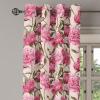 Ambesonne Hawaii Themed Grommet Curtain, Tropical Leaves Pattern with Neutral Colors Boho Summer Print, Decorative 2-Panel Window Drapes for Bedroom Living Room, 50″ x 54″, Pale Vermilion Seal Brown(Pink Peacock Green)