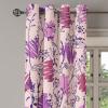 Ambesonne Hawaii Themed Grommet Curtain, Tropical Leaves Pattern with Neutral Colors Boho Summer Print, Decorative 2-Panel Window Drapes for Bedroom Living Room, 50″ x 54″, Pale Vermilion Seal Brown(Soft Pink and Dark Purple)