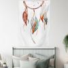 Ambesonne Hippie Tapestry, Modern Goth Scene of Wingy Skeleton Moon and Roundy Flowers Boho Dreamy, Fabric Wall Hanging Decor for Bedroom Living Room Dorm, 28″ X 23″, Eggshell Shamrock Green(Sienna Seafoam)