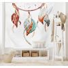 Ambesonne Hippie Tapestry, Modern Goth Scene of Wingy Skeleton Moon and Roundy Flowers Boho Dreamy, Fabric Wall Hanging Decor for Bedroom Living Room Dorm, 28″ X 23″, Eggshell Shamrock Green(Burnt Sienna Seafoam)