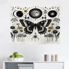 Ambesonne Hippie Tapestry, Modern Goth Scene of Wingy Skeleton Moon and Roundy Flowers Boho Dreamy, Fabric Wall Hanging Decor for Bedroom Living Room Dorm, 28″ X 23″, Eggshell Shamrock Green(Cream Dark Grey Green)