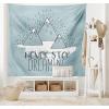 Ambesonne Hippie Tapestry, Modern Goth Scene of Wingy Skeleton Moon and Roundy Flowers Boho Dreamy, Fabric Wall Hanging Decor for Bedroom Living Room Dorm, 28″ X 23″, Eggshell Shamrock Green(Pale Green White)