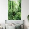Ambesonne Hippie Tapestry, Modern Goth Scene of Wingy Skeleton Moon and Roundy Flowers Boho Dreamy, Fabric Wall Hanging Decor for Bedroom Living Room Dorm, 28″ X 23″, Eggshell Shamrock Green(Green)
