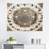 Ambesonne Hippie Tapestry, Modern Goth Scene of Wingy Skeleton Moon and Roundy Flowers Boho Dreamy, Fabric Wall Hanging Decor for Bedroom Living Room Dorm, 28″ X 23″, Eggshell Shamrock Green(Pale Mustard Laurel Green)