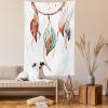 Ambesonne Hippie Tapestry, Modern Goth Scene of Wingy Skeleton Moon and Roundy Flowers Boho Dreamy, Fabric Wall Hanging Decor for Bedroom Living Room Dorm, 28″ X 23″, Eggshell Shamrock Green(Sienna Seafoam)