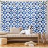 Ambesonne Hippie Tapestry, Modern Goth Scene of Wingy Skeleton Moon and Roundy Flowers Boho Dreamy, Fabric Wall Hanging Decor for Bedroom Living Room Dorm, 28″ X 23″, Eggshell Shamrock Green(Blue White)