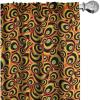 Ambesonne Abstract Curtains, Spiral Round Colorful Disc Shaped Geometric Forms Hippie Style Bubbles, Window Treatments 2 Panel Set for Living Room Bedroom, Pair of – 28″ x 95″, Yellow Brown