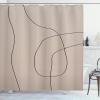 Ambesonne Mid Century Modern Boho Shower Curtain, Muted Tones Minimalist Abstract Drawn Stripes Print, Cloth Fabric Bathroom Decor Set with Hooks, 69″ W x 105″ L, Charcoal Grey Pale Sepia