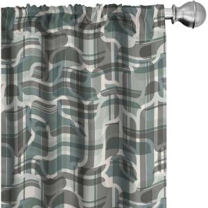 Ambesonne Exotic Branches Curtains, Simple Forest Leafy Silhouettes in Neutral Colors Boho Print, Window Treatments 2 Panel Set for Living Room Bedroom, Pair of – 28″ x 84″, Sea Green Dark Mustard(Cadet Blue and Taupe Grey)