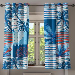 Ambesonne Floral Boho Grommet Curtain, Simple Design Delicate Flower Silhouettes Neutral Colors Exotics Art, Decorative 2-Panel Window Drapes for Bedroom Living Room, 50″ x 108″, Dark Indigo Pale Blue(Dark Lavender Pink)