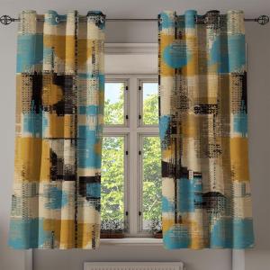 Ambesonne Floral Boho Grommet Curtain, Simple Design Delicate Flower Silhouettes Neutral Colors Exotics Art, Decorative 2-Panel Window Drapes for Bedroom Living Room, 50″ x 108″, Dark Indigo Pale Blue(Dark Yellow Sea Blue)