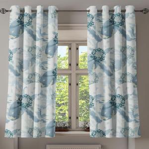 Ambesonne Floral Boho Grommet Curtain, Simple Design Delicate Flower Silhouettes Neutral Colors Exotics Art, Decorative 2-Panel Window Drapes for Bedroom Living Room, 50″ x 108″, Dark Indigo Pale Blue(Cadet Blue and Pale Grey)