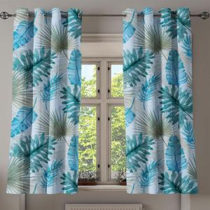 Ambesonne Floral Boho Grommet Curtain, Simple Design Delicate Flower Silhouettes Neutral Colors Exotics Art, Decorative 2-Panel Window Drapes for Bedroom Living Room, 50″ x 108″, Dark Indigo Pale Blue(Blue Grey Reseda Green)