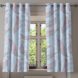 Ambesonne Floral Boho Grommet Curtain, Simple Design Delicate Flower Silhouettes Neutral Colors Exotics Art, Decorative 2-Panel Window Drapes for Bedroom Living Room, 50″ x 108″, Dark Indigo Pale Blue(Pale Ruby and Ceil Blue)
