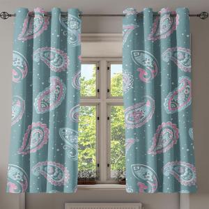Ambesonne Floral Boho Grommet Curtain, Simple Design Delicate Flower Silhouettes Neutral Colors Exotics Art, Decorative 2-Panel Window Drapes for Bedroom Living Room, 50″ x 108″, Dark Indigo Pale Blue(Cadet Blue Pastel Pink)