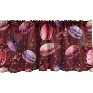 Ambesonne Garden Scene Window Valance, Neutral Traditional Roses and Floral Pattern Boho Romance Print, Curtain Valance for Kitchen Bedroom Decor with Rod Pocket, 54″ X 18″, Cream White Dark Sepia(Ruby Dark Coral Lavender)