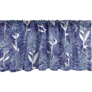 Ambesonne Garden Scene Window Valance, Neutral Traditional Roses and Floral Pattern Boho Romance Print, Curtain Valance for Kitchen Bedroom Decor with Rod Pocket, 54″ X 18″, Cream White Dark Sepia(Off White Quartz)