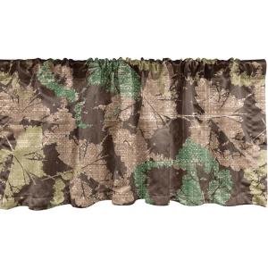 Ambesonne Garden Scene Window Valance, Neutral Traditional Roses and Floral Pattern Boho Romance Print, Curtain Valance for Kitchen Bedroom Decor with Rod Pocket, 54″ X 18″, Cream White Dark Sepia(Dark Rosewood Sea Green)