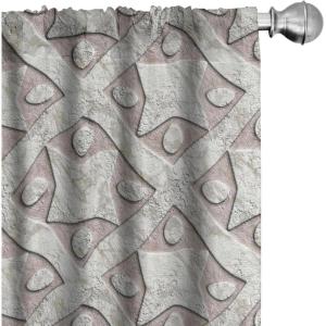 Ambesonne Gothic Curtains, Vintage Baroque Floral Skulls with Garden Flowers Flourishing Leaves, Window Treatments 2 Panel Set for Living Room Bedroom, Pair of – 28″ x 95″, Charcoal Grey and Dark Tan(Pale Pink Eggshell)