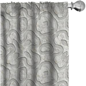 Ambesonne Gothic Curtains, Vintage Baroque Floral Skulls with Garden Flowers Flourishing Leaves, Window Treatments 2 Panel Set for Living Room Bedroom, Pair of – 28″ x 95″, Charcoal Grey and Dark Tan(Coconut Pale Grey and Ivory)