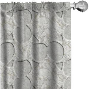 Ambesonne Gothic Curtains, Vintage Baroque Floral Skulls with Garden Flowers Flourishing Leaves, Window Treatments 2 Panel Set for Living Room Bedroom, Pair of – 28″ x 95″, Charcoal Grey and Dark Tan(Ivory Pale Grey Coconut)