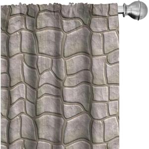 Ambesonne Gothic Curtains, Vintage Baroque Floral Skulls with Garden Flowers Flourishing Leaves, Window Treatments 2 Panel Set for Living Room Bedroom, Pair of – 28″ x 95″, Charcoal Grey and Dark Tan(Pale Grey Camel)