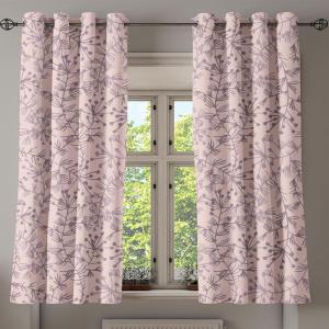 Ambesonne Hawaii Themed Grommet Curtain, Tropical Leaves Pattern with Neutral Colors Boho Summer Print, Decorative 2-Panel Window Drapes for Bedroom Living Room, 50″ x 54″, Pale Vermilion Seal Brown(Blush Dried Rose)