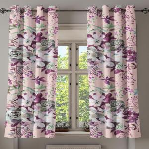 Ambesonne Hawaii Themed Grommet Curtain, Tropical Leaves Pattern with Neutral Colors Boho Summer Print, Decorative 2-Panel Window Drapes for Bedroom Living Room, 50″ x 54″, Pale Vermilion Seal Brown(Laurel Green and Eggplant)