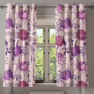 Ambesonne Hawaii Themed Grommet Curtain, Tropical Leaves Pattern with Neutral Colors Boho Summer Print, Decorative 2-Panel Window Drapes for Bedroom Living Room, 50″ x 54″, Pale Vermilion Seal Brown(Soft Pink and Dark Purple)
