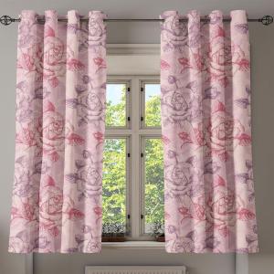 Ambesonne Hawaii Themed Grommet Curtain, Tropical Leaves Pattern with Neutral Colors Boho Summer Print, Decorative 2-Panel Window Drapes for Bedroom Living Room, 50″ x 54″, Pale Vermilion Seal Brown(Pale Eggplant Dark Pink)
