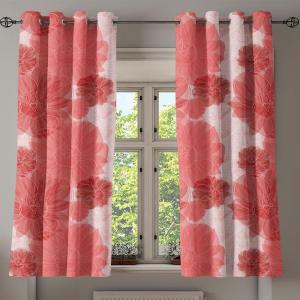 Ambesonne Hawaii Themed Grommet Curtain, Tropical Leaves Pattern with Neutral Colors Boho Summer Print, Decorative 2-Panel Window Drapes for Bedroom Living Room, 50″ x 54″, Pale Vermilion Seal Brown(Coral Pale Maroon)